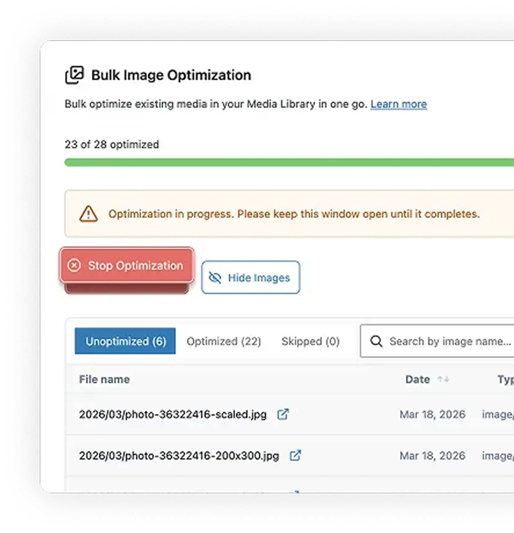 Bulk optimization